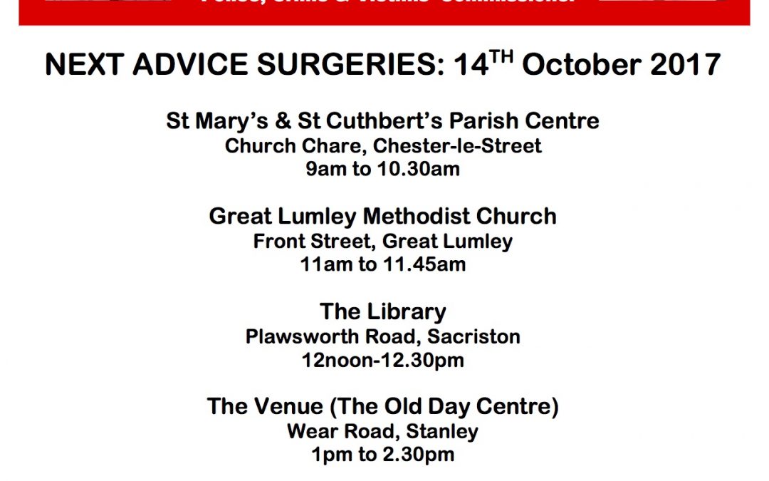Advice Surgery &ndash; Change of Date