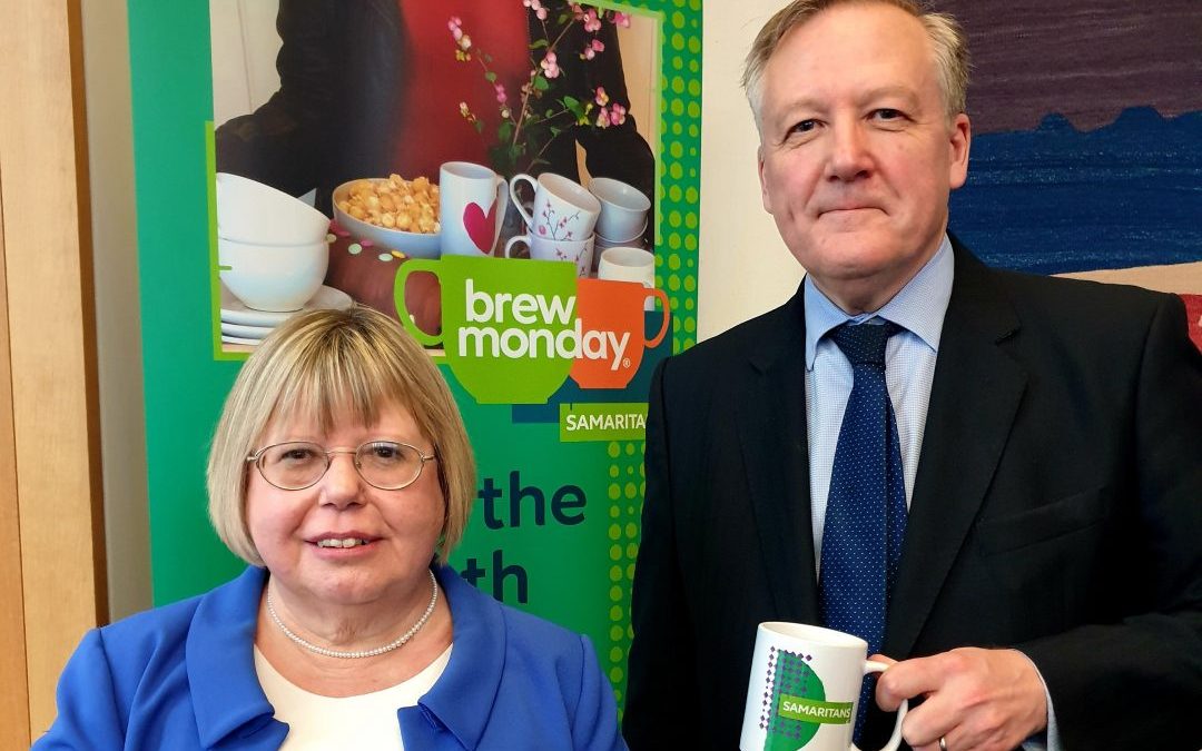 Kevan joins Samaritans in Parliament to celebrate Brew Monday
